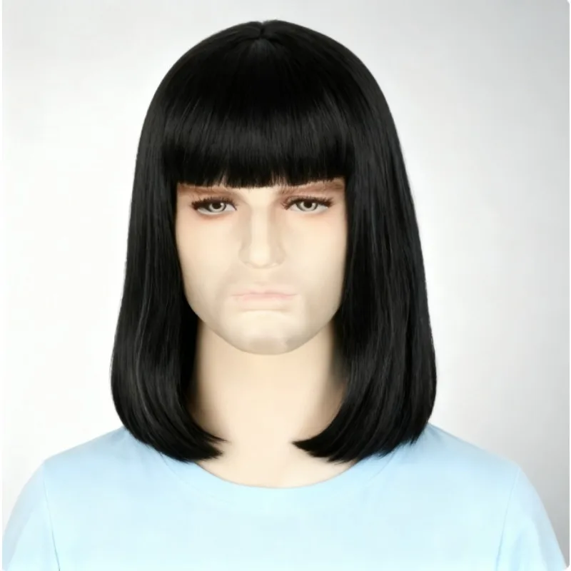 

Lord Farquaad Cosplay Unisex Black Wig with Bangs Short Straight Halloween Cosplay Costume Party Wigs Lord Farquaad Wig
