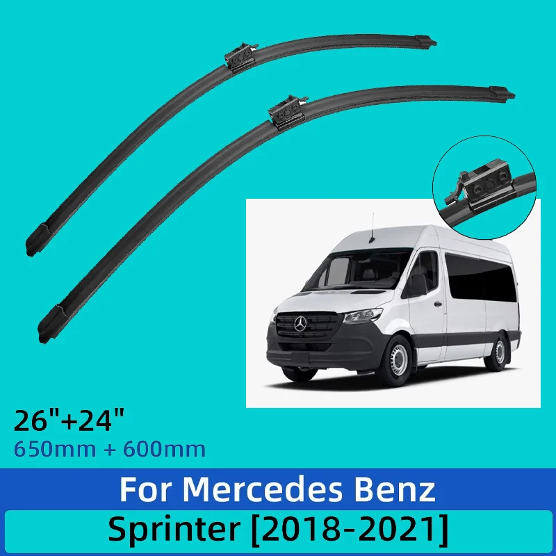 

2PCS For Mercedes Benz Sprinter 2018-2021 2019 2020 26"+24" Front Wiper Blades Windshield Windscreen Window Cutter Accessories