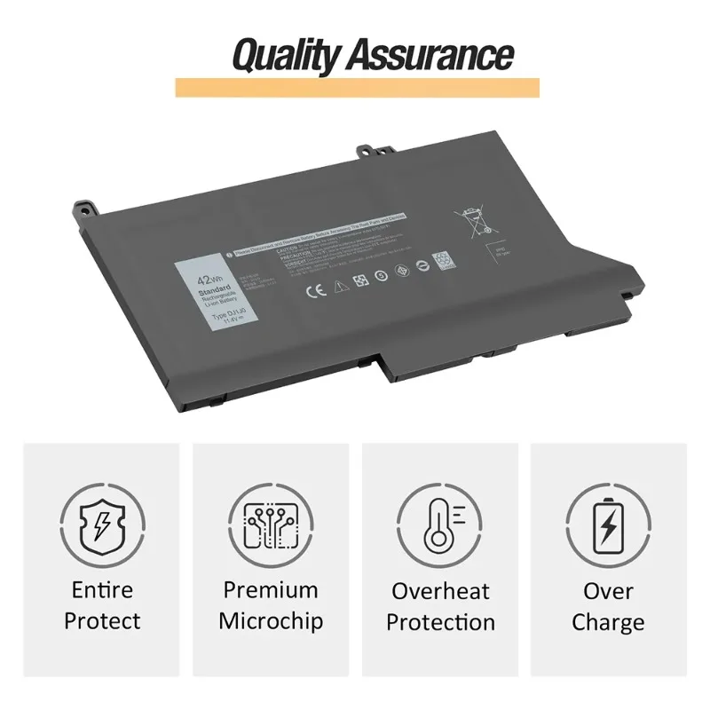 DJ1J0 Laptop Battery for Dell Latitude 13 7380 7390 E7380 E7390 14 7480 7490 E7480 E7490 C27RW PGFX4 12 7280 7290 E7280 E7290