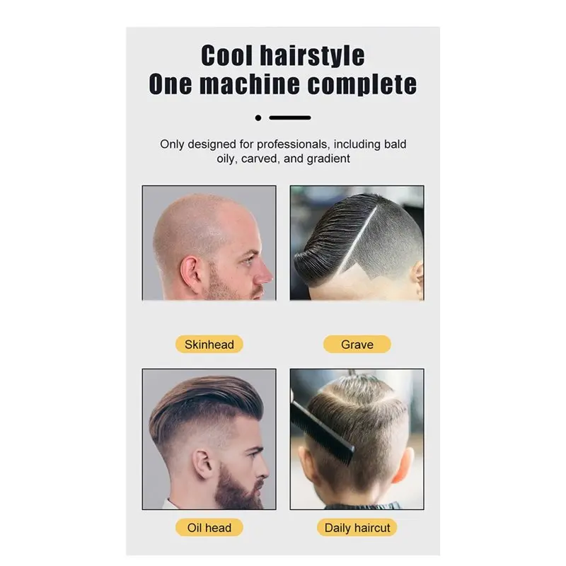ماكينة قص الشعر الذهبية اللاسلكية المنزلية القابلة لإعادة الشحن للرجال ماكينة قص كهربائية احترافية #6