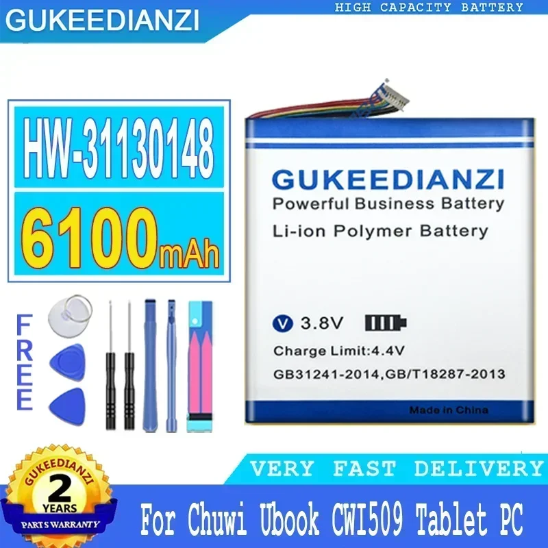 High Capacity Replacement Battery 6100mAh For Chuwi Ubook CWI509 Tablet PC 7-wire Batteries + Free Tools