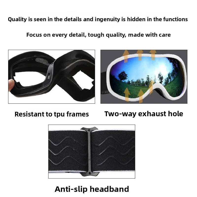 spherical ski goggles 2025 new ski goggles double-layer anti-fog men's and women's outdoor ski glasses