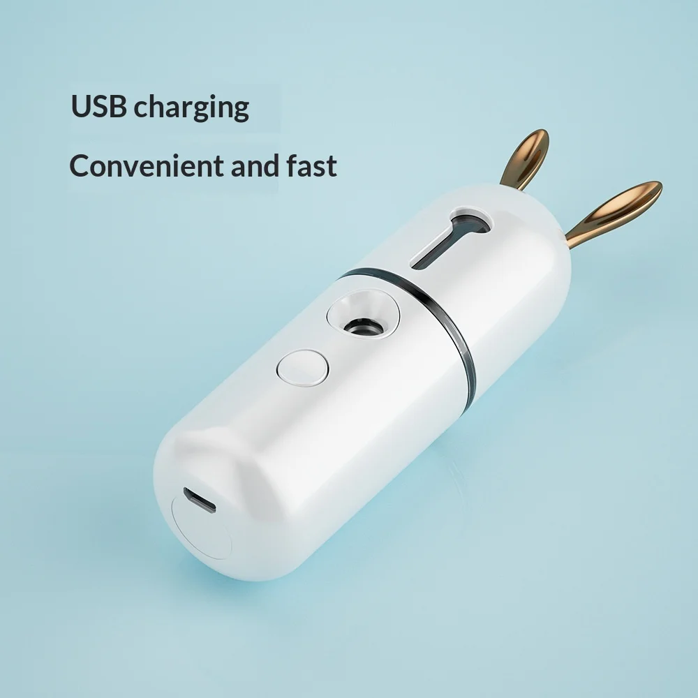 Little Rabbit Cartoon Battery-Powered Cold Spray Portable Home Facial Moisturizing Humidifier Small Hydrating Sprayer