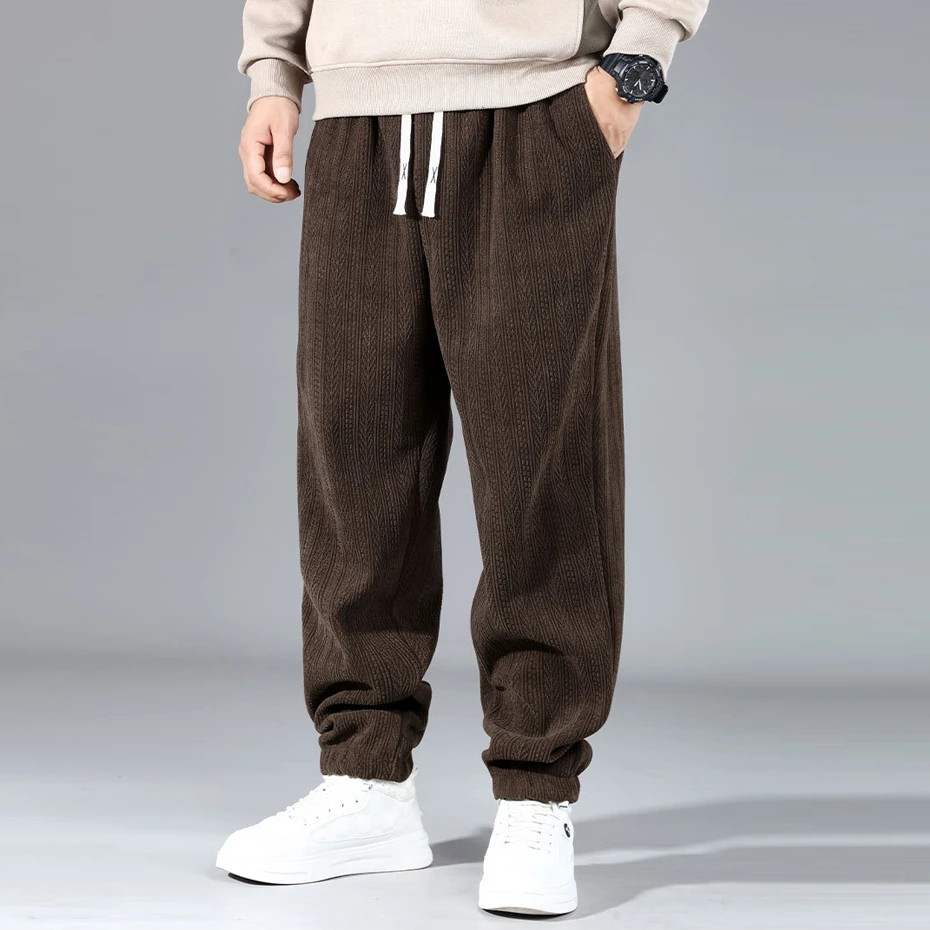 12XL プラスサイズパンツ男性ジョガーファッションカジュアルスウェットパンツ男性ビッグサイズ 12XL ストレッチウエストズボン