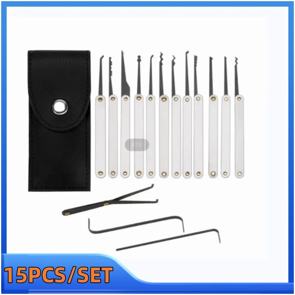 15Pcs Lock Repair Tools Set Key Extractor Padlocks Kit for Locksmith Training Pin Repair Key Hand Tools for Unlocking