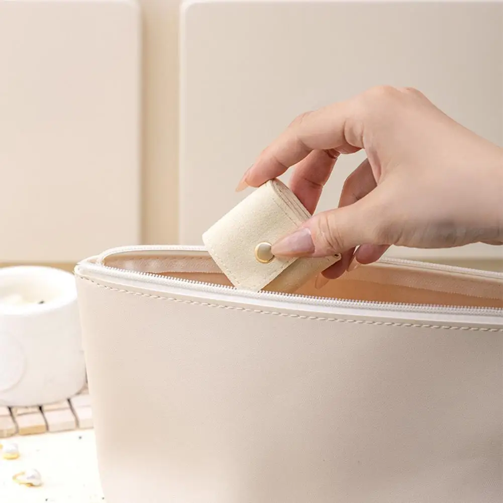 Portable Earring Box 3 Pcs Jewelry Storage Bags Portable Foldable Earring Organizer Cases with Buckle Mini Travel Jewelry