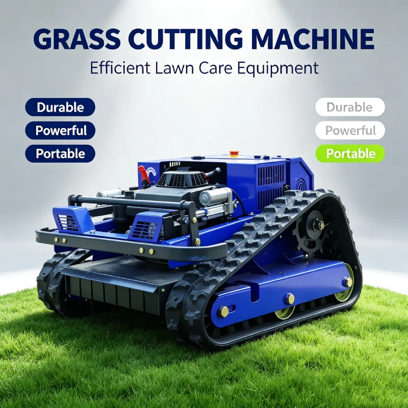 Customized CE EPA Brushless Motor Crawler Remote Control Robotic Mower LED Headlight Foldable Handle for Lawn