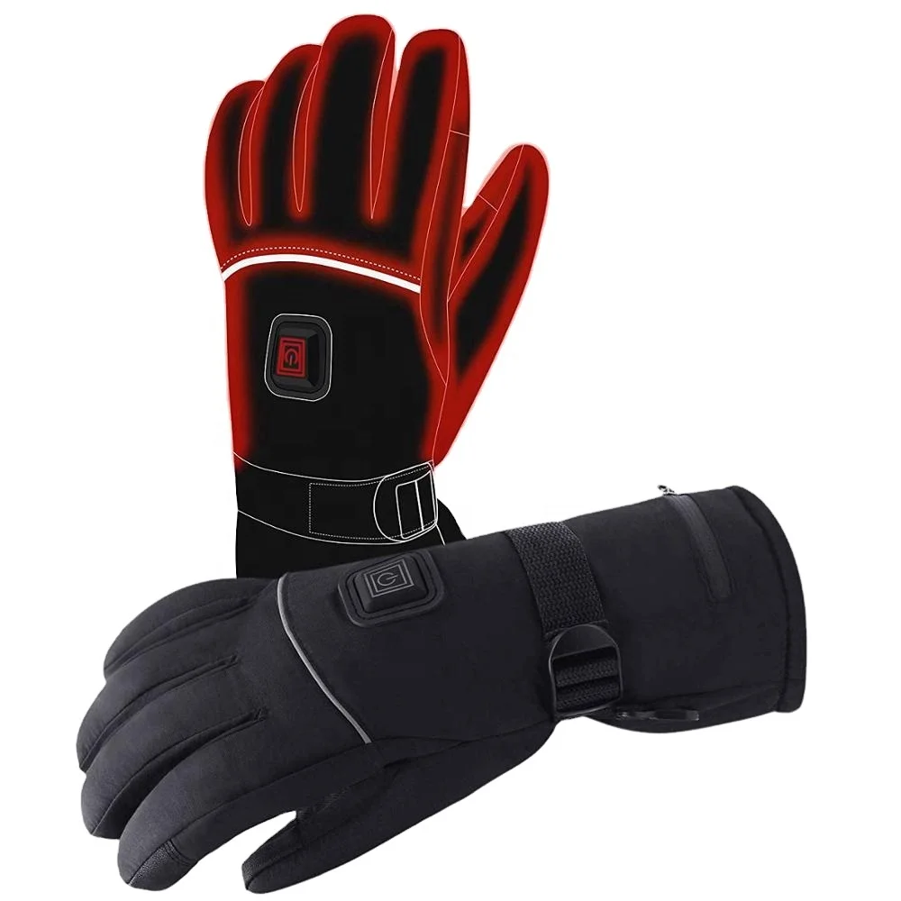 Touch Screen Electric Waterproof Heated Gloves Rechargeable Battery 3 Levels Temperature Control Hand Warmers Skiing Outdoor