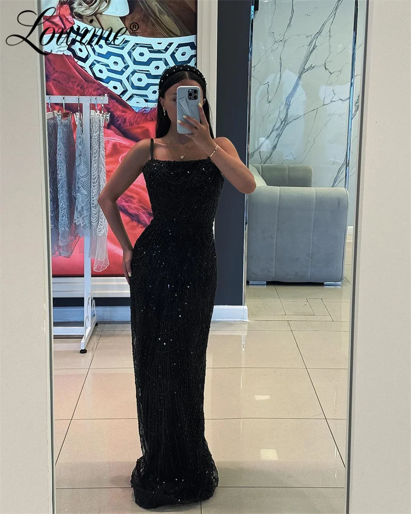 2024 Black Cape Sleeve Beaded Evening Dresses Dubai Arabic Party Dress Elegant Women Prom Dresses Bespoke Occasion Dresses Robes