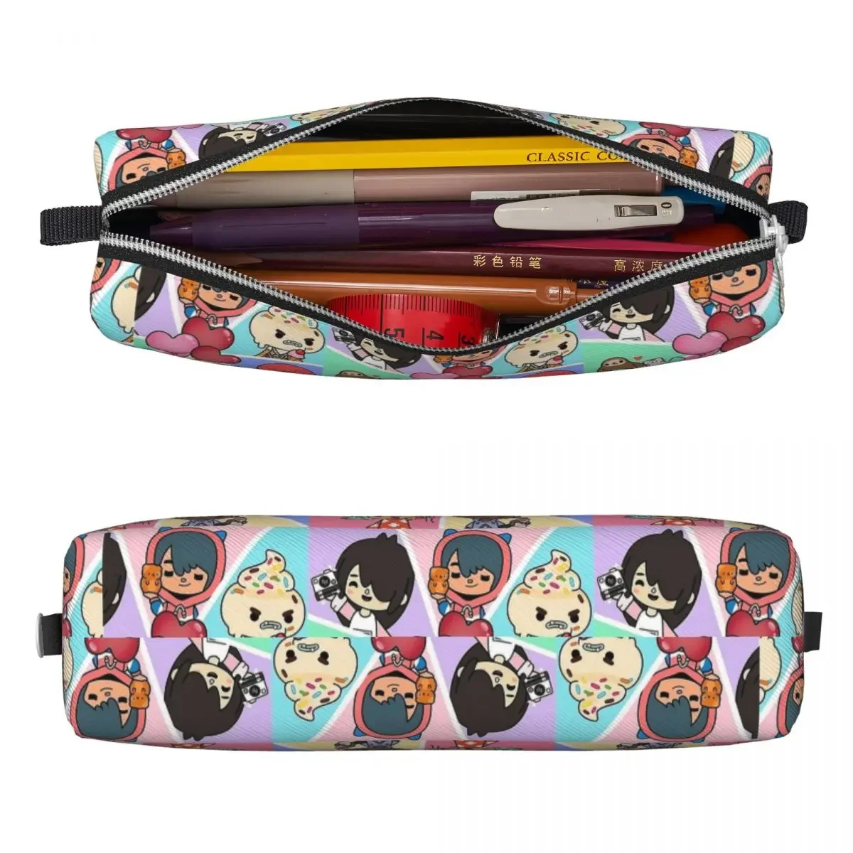 Toca Boca Pattern Pencil Cases Toca Life Pencil Box Pen for Student Large Storage Pencil Bags School Cosmetic Accessories