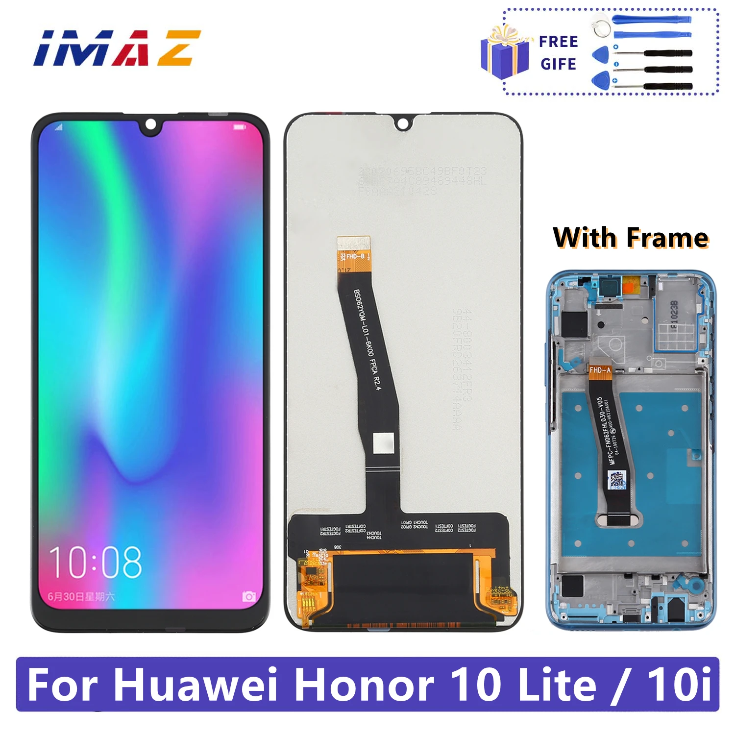 100% New Lcd For Huawei Honor 10 Lite Display Touch Screen with Frame Wholesale Screen Display For honor 10i Lcd HRY-LX1 HRY-LX2