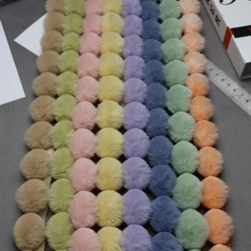 10meter Faux Rabbit Fur Hairball Ribbon Cuff Plush Strip For DIY Handmade Wool Tops Stage Costume Artificial Fur Strp