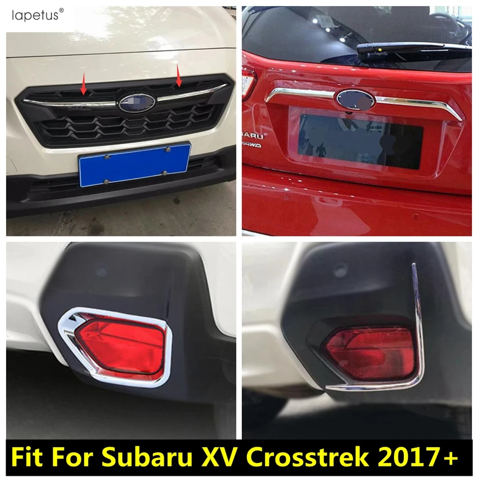 

Front Middle Grille Strip / Rear Door Strip / Fog Light Lamp Eyebrow Cover Trim Accessories For Subaru XV Crosstrek 2017 - 2021