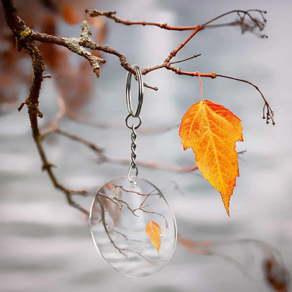 

1Set Acrylic Keychain Blanks Clear Round DIY Blank Key Pendant Sublimation Keychain Decoration Decorative Acrylic Blank