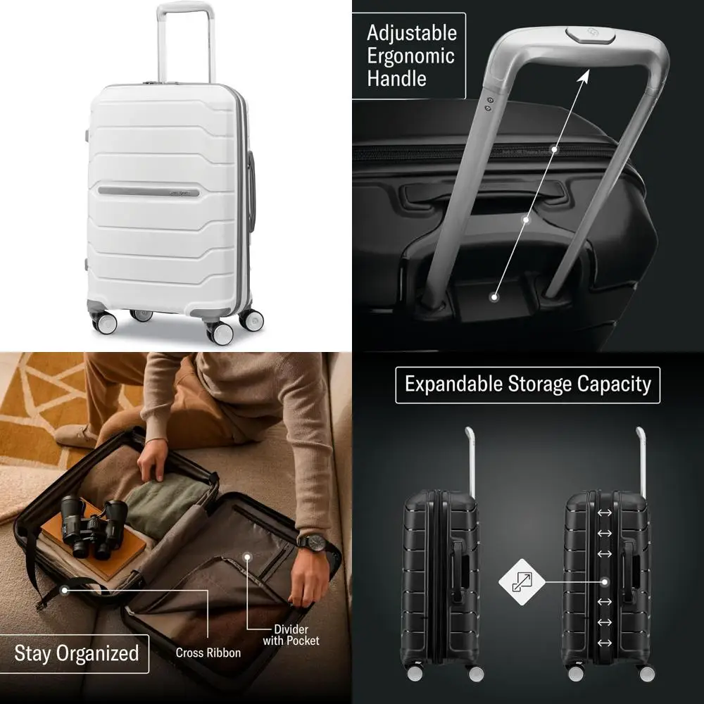 

Расширяемый жесткий чемодан-спиннер — ручная кладь — одобренный TSA и авиакомпанией — долговечный дорожный футляр