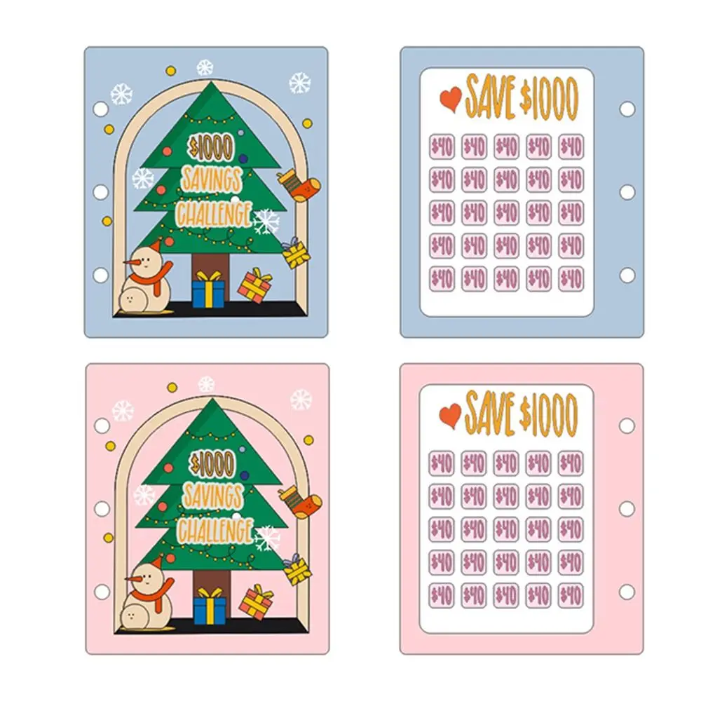 Creative Christmas Money Saving Binder Cash Envelopes Colorful Mini Christmas Budget Binder Durable $1000
