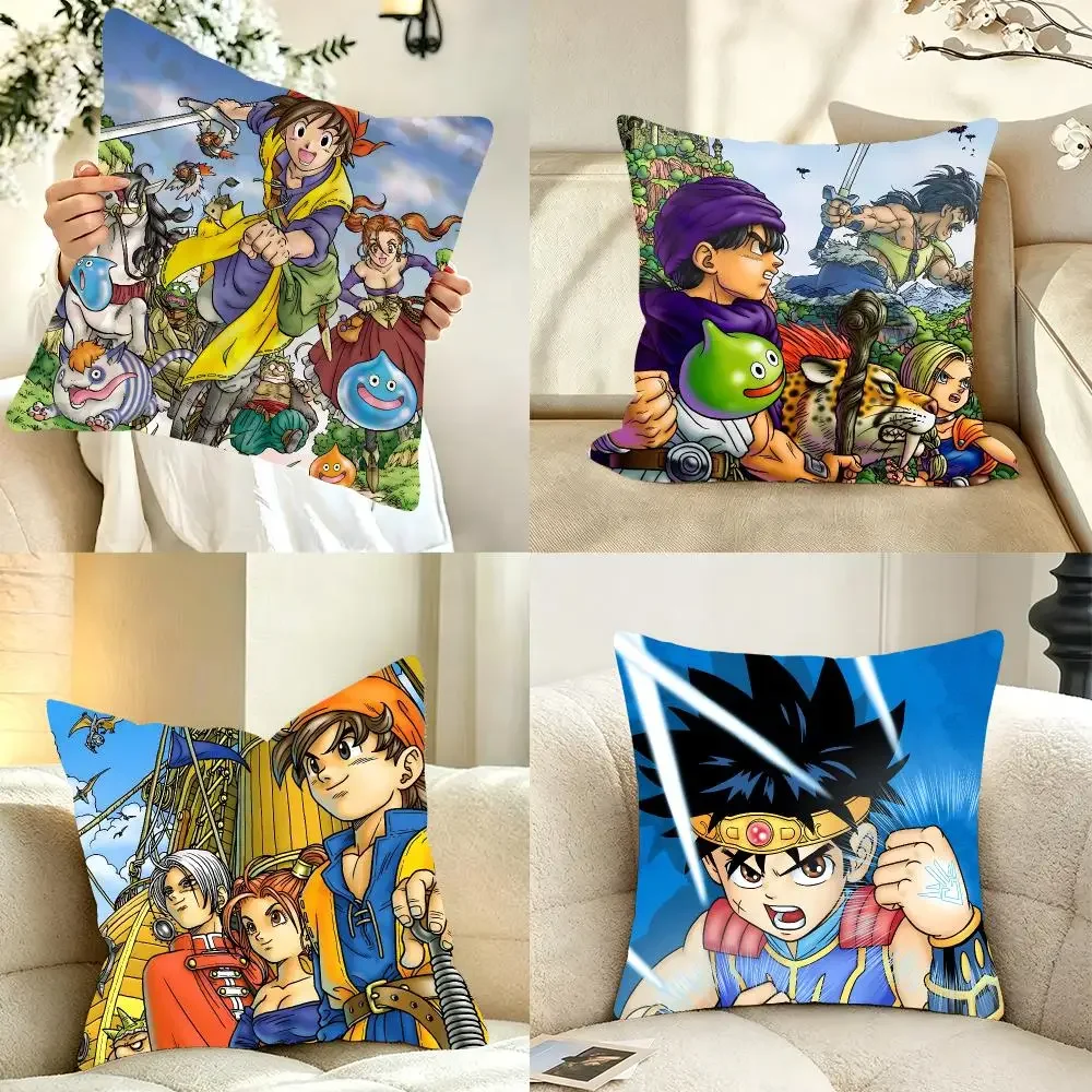 Game Character D-Dragon Quest Slime Cushion Cover Bedroom bed reading backrest cushion Festive plush holiday Soft plush throw