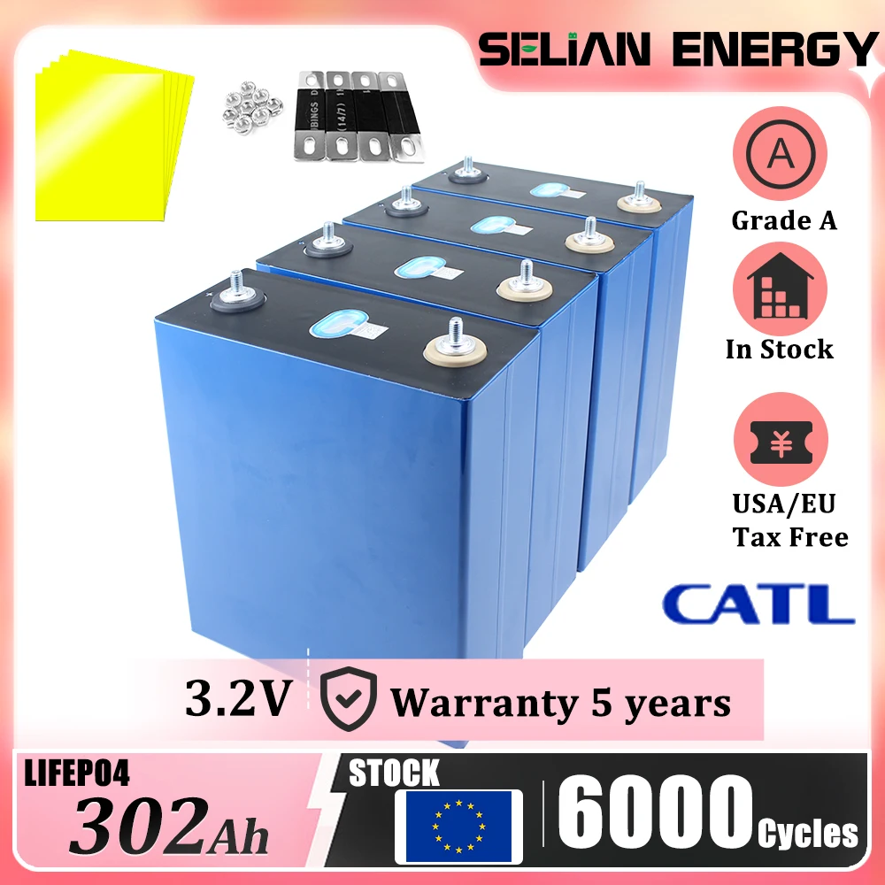 CALT Lifepo4 100Ah~320Ah Grade A LFP 304Ah Deep Cycles 3.2V Prismatic Lithium Battery Cells for Solar Energy Storage Hot Sale