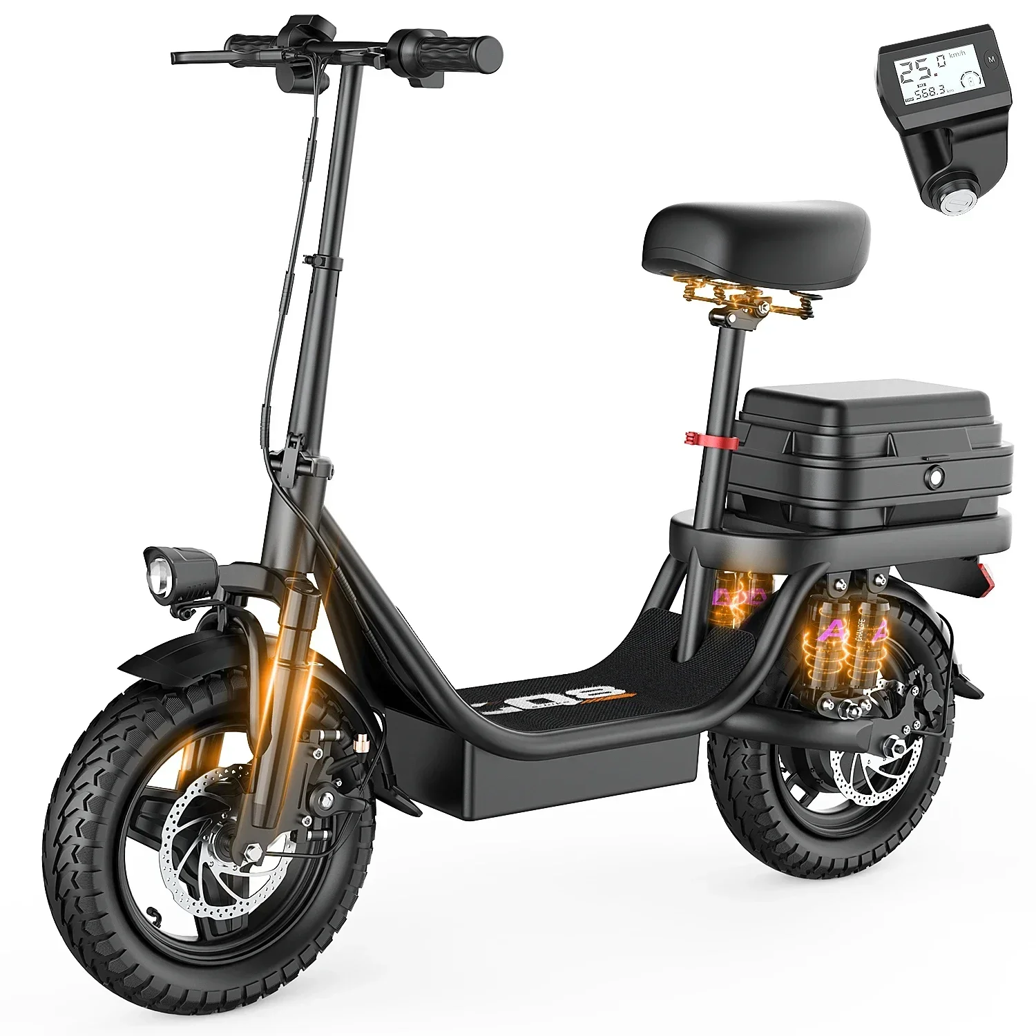 Trottinette électrique TOOFLY GQ8, modèle pliable et pratique, 250W, batterie au lithium 48V15AH, pneus à vide de 14 pouces, version premium