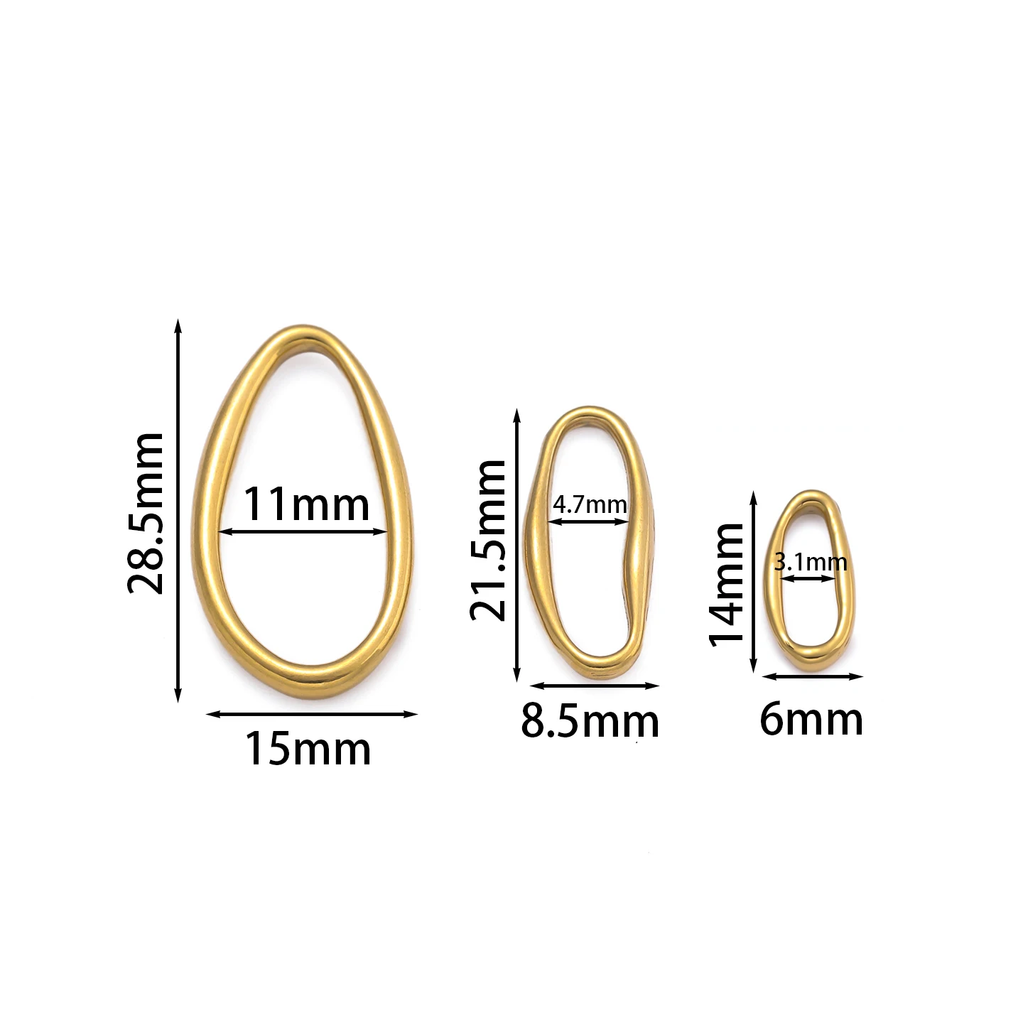 5Pcs Stainless Steel Connectors for Jewelry Making Irregular Bezel Earrings Charms jewelry Making Supplies Parts Diy Findings image 2