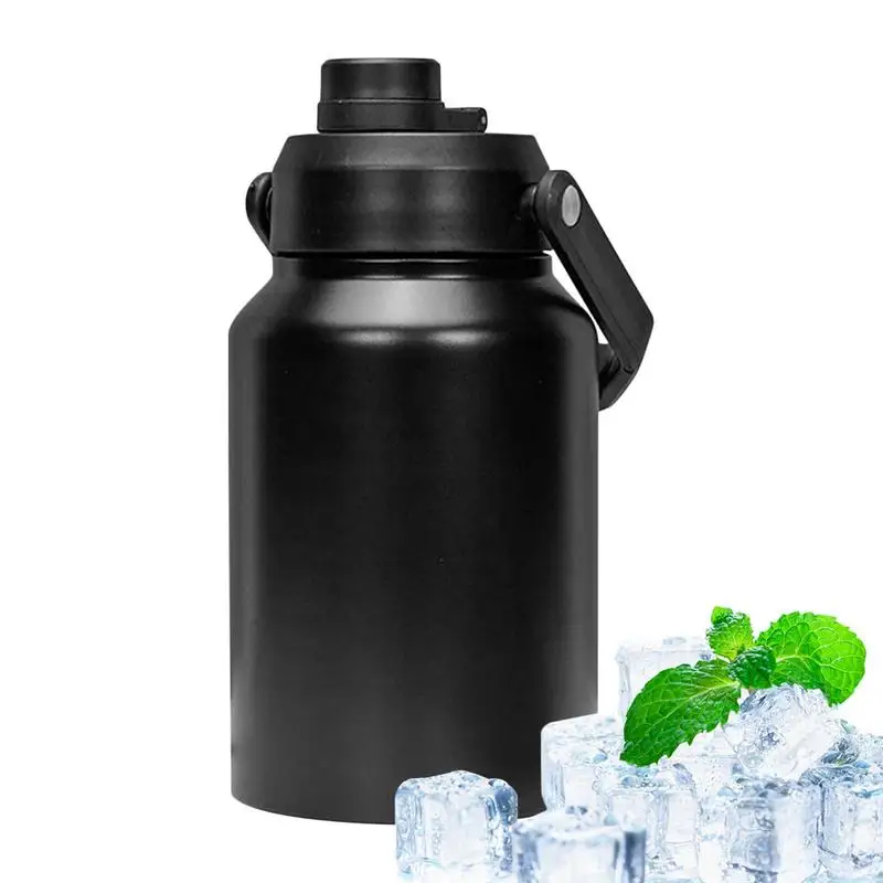 Gallon Jug Insulated Stainless Steel Water Vacuum Ice Bottle Cold Wide Mouth Water Bottle Double-decker For Sports Hiking