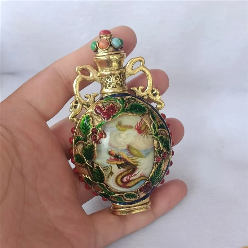 Retro crafts, double-sided cloisonn é snuff bottles, mini accessories, home and office decorations, auspicious accessories