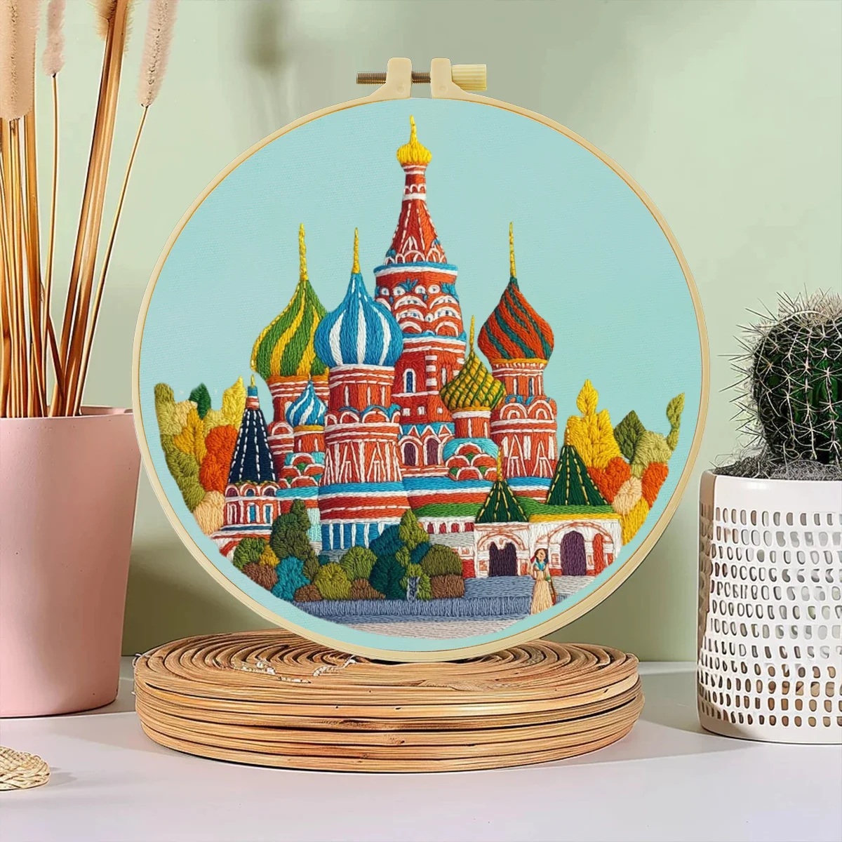 1 قطعة 20X20 سنتيمتر/15X15 سنتيمتر 7.87/6.3 بوصة جميلة القلعة حقيبة التطريز كاتب عدة لتقوم بها بنفسك عدة ديكور المنزل مجموعة للمبتدئين الحرفية اللوحة