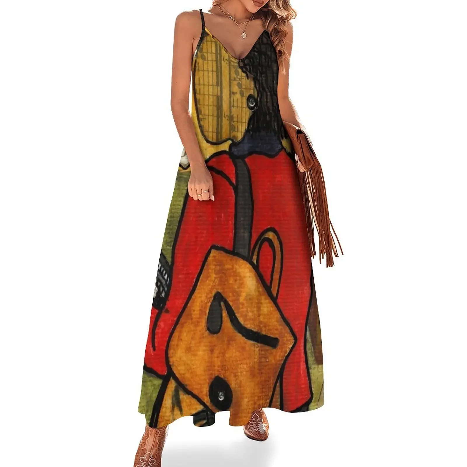 

Женское платье без рукавов The Piano, летние женские платья 2024, женское летнее длинное платье