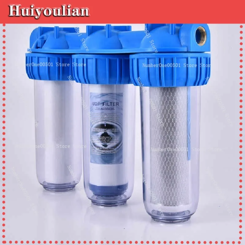 10 Inch 3 Stage Whole House Water Filter Transparent Filter Housing Pre Water Purifier System for Kitchen