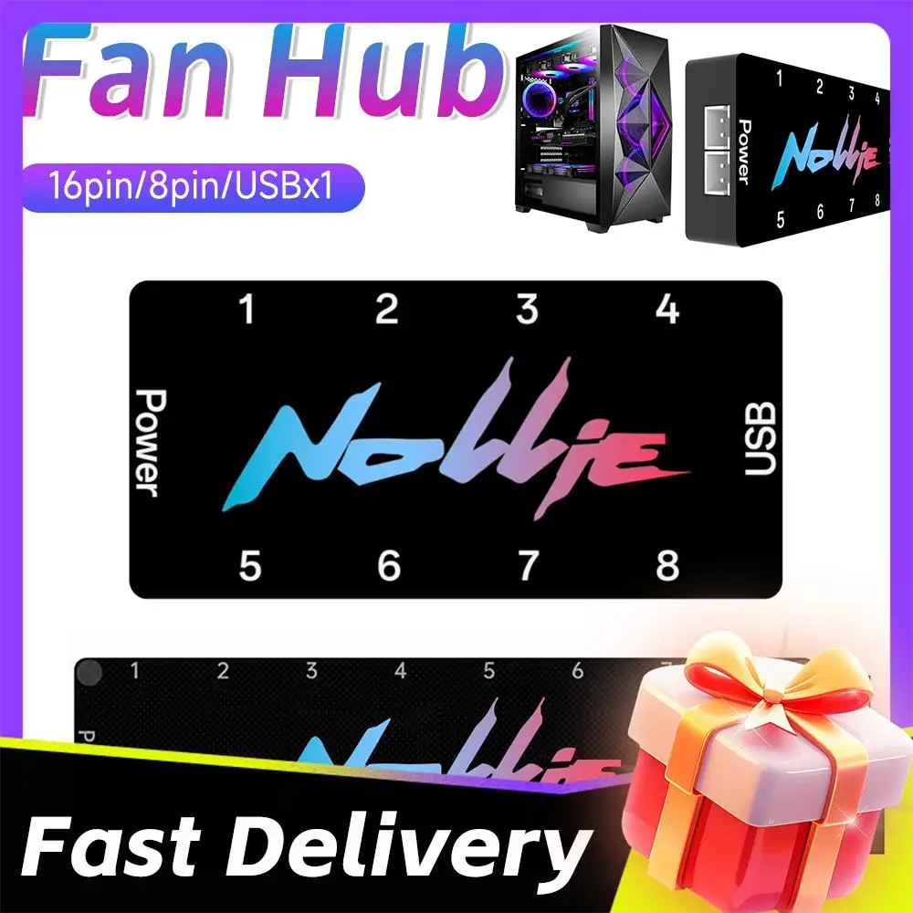 

5 В 3-контактный контроллер ARGB 8/16-контактный концентратор вентилятора ARGB для расширенного интерфейса материнской платы Порт SATA Блок питания Контроллер разветвителя ARGB