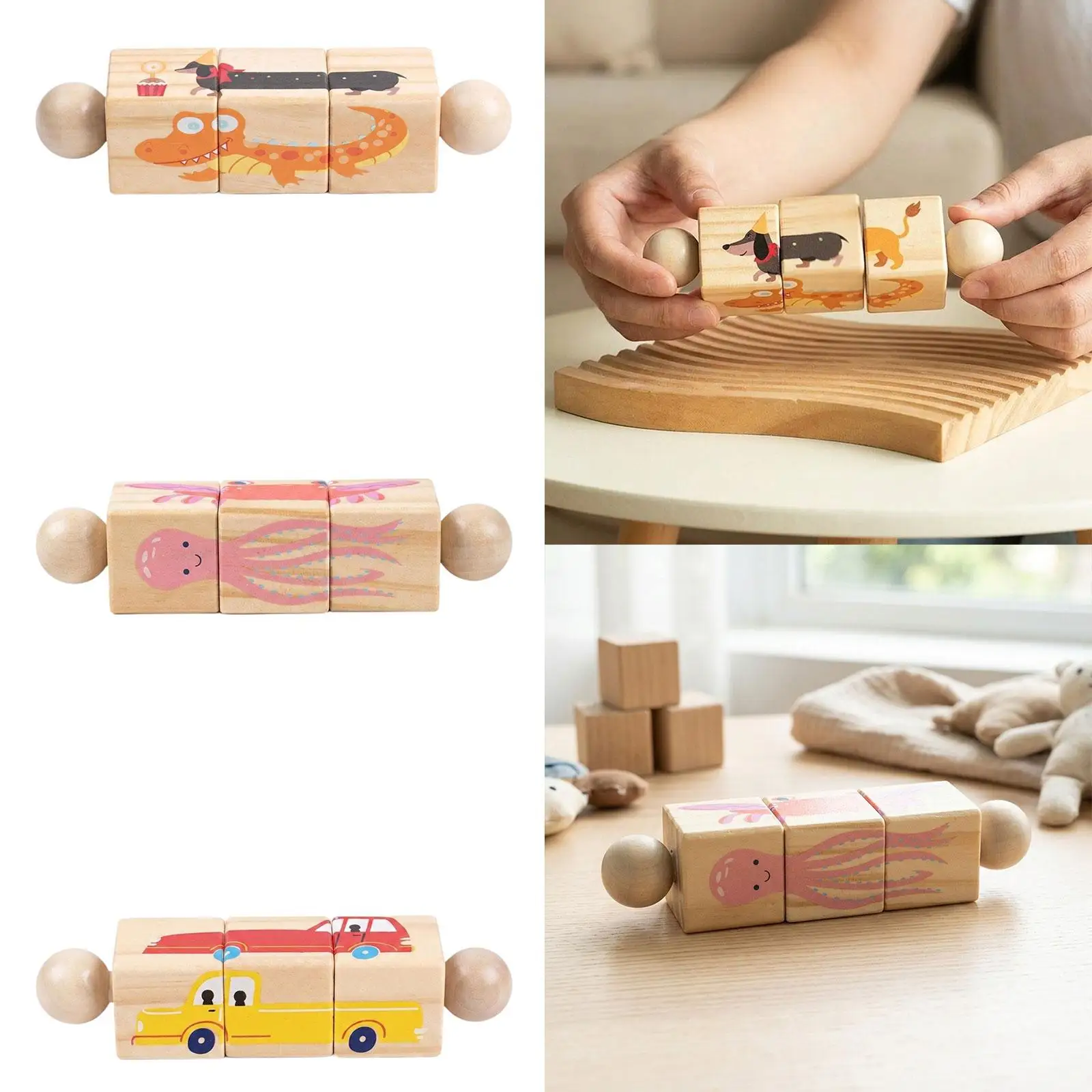 

Wooden Twist Toy, Learning Educational Fine Skill Play, Focus Improvement, Educational Puzzle Toy for Children