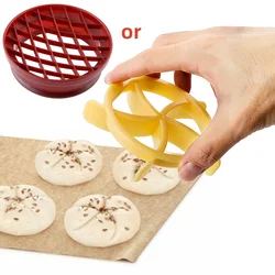 Plastic Pastry Cutter Dough Cookie Press Bread Hand Maker Mold Round Oval Pastry Cutters Stamp Moulds Kitchen Pastry Baking Tool