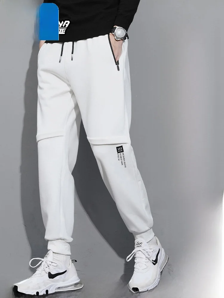 

Мужские утепленные спортивные брюки Paul большого размера с флисовой подкладкой, модные корейские брюки с эластичным поясом и шнурком, осенне-зимние, теплые