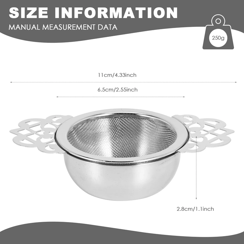 Nieuwe 6-Pack Theezeefjes Met Druppelkom, 2.5 Inch Theefilters Voor Losse Thee, Roestvrijstalen Mesh Thee-Infuser Met Handvat