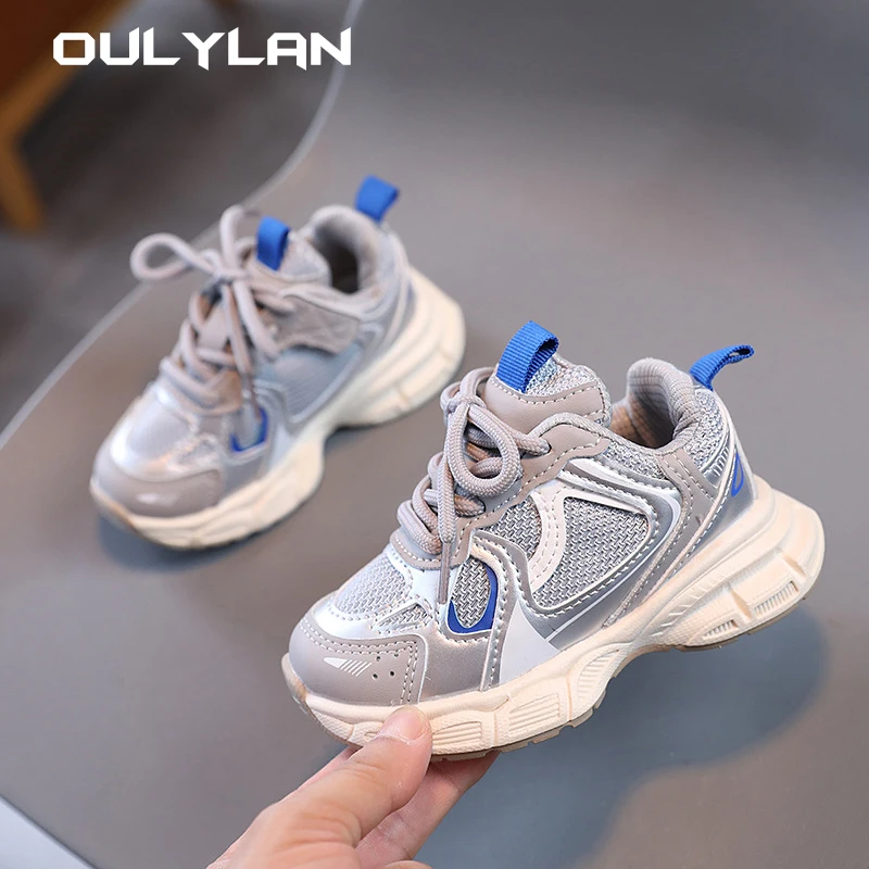 Children's shoes Spring and Autumn Styles  Children's Sports Shoes Mesh Breathable Elementary School Running Shoes Boys Sneakers