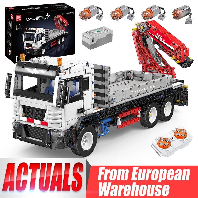 Mould King 17063 Technical Car Building Block Remote Control Truck Mounted-Crane Model Assembly Brick Toys Kids Christmas Gifts