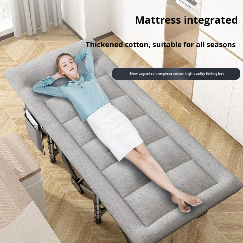 Folding Bed Single Bed Office Lunch Break Nap Mattress Integrated Outdoor Furniture Household Outdoor Field Factory Direct