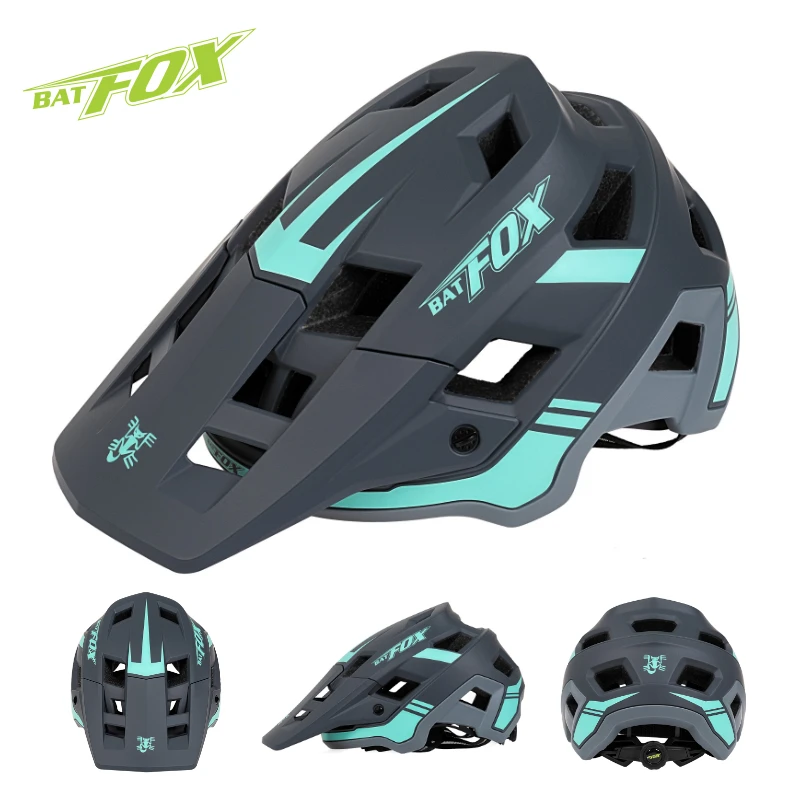 BATFOX Bicycle Helmet MTB For Men Women Integral capacete ciclismo mtb Mountain Bike Helmet With Visor Kask Cycling Helmet