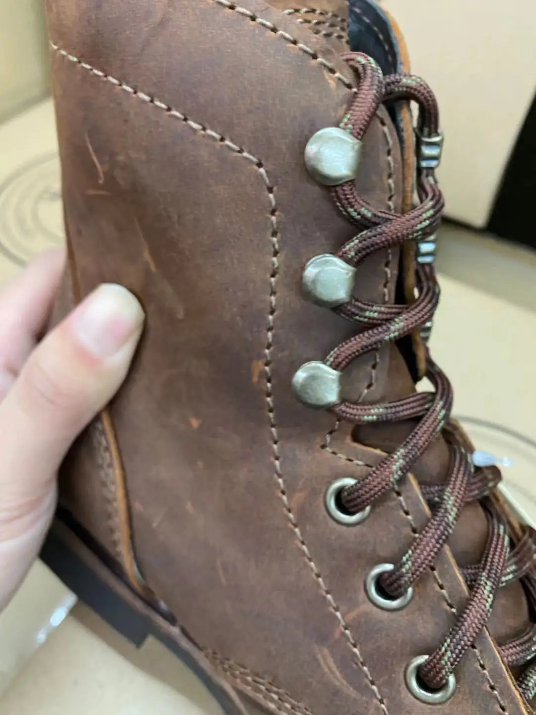 

Heavyweight High-Top Men's Boots Two Styles North American Color Casual Shoes round Toe Lace-Up Booties T4360