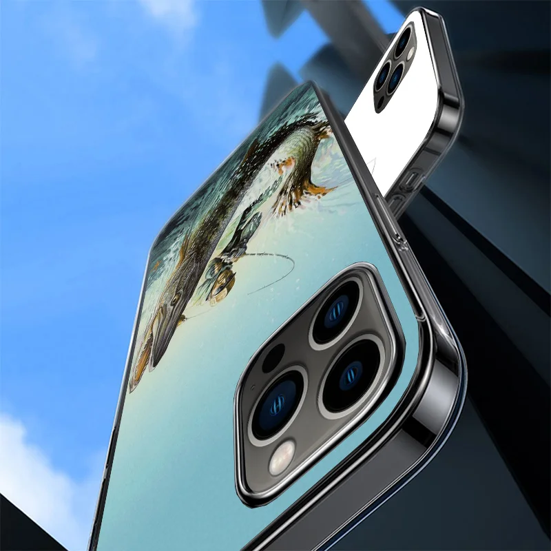 Hunting Fishing Man Phnoe Case for Iphone 11 12 13 Mini 14 15 Pro Max X Xs Xr 7 Plus 8 + Apple 6S SE 2020 Unique Cover Coque