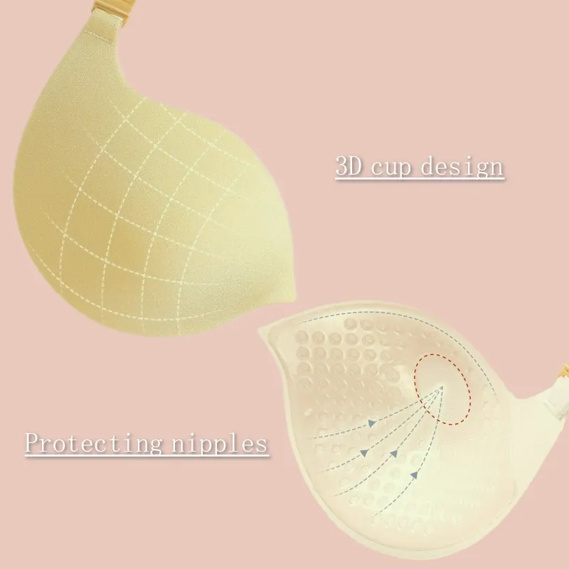 Women Chest Stickers Bras Invisible Front Buckle Silicone Invisible Strapless Adhesive Gathering Backless Breathable Underwear