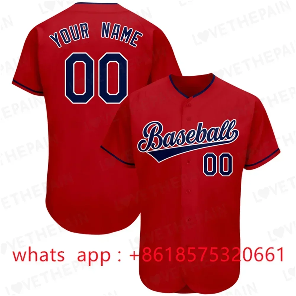 Customizable Baseball Jersey Print Team Personal Name Number Stripe Baseball T-shirt Men/Women/Kids