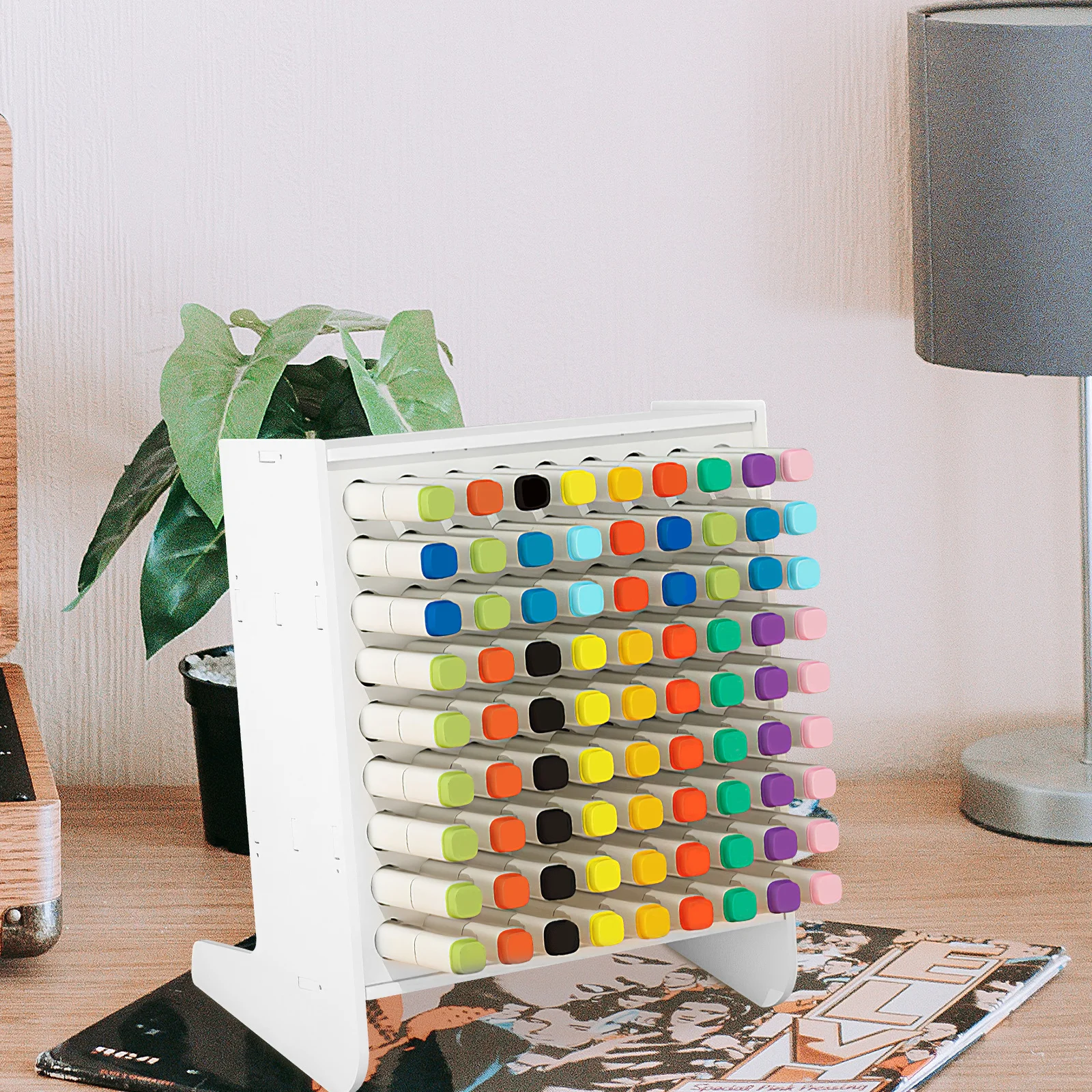 

81 Holes Pen Holder Stationery Organizer Marker Marker Storage For School Storage Plastic Stand for Students School Supplies