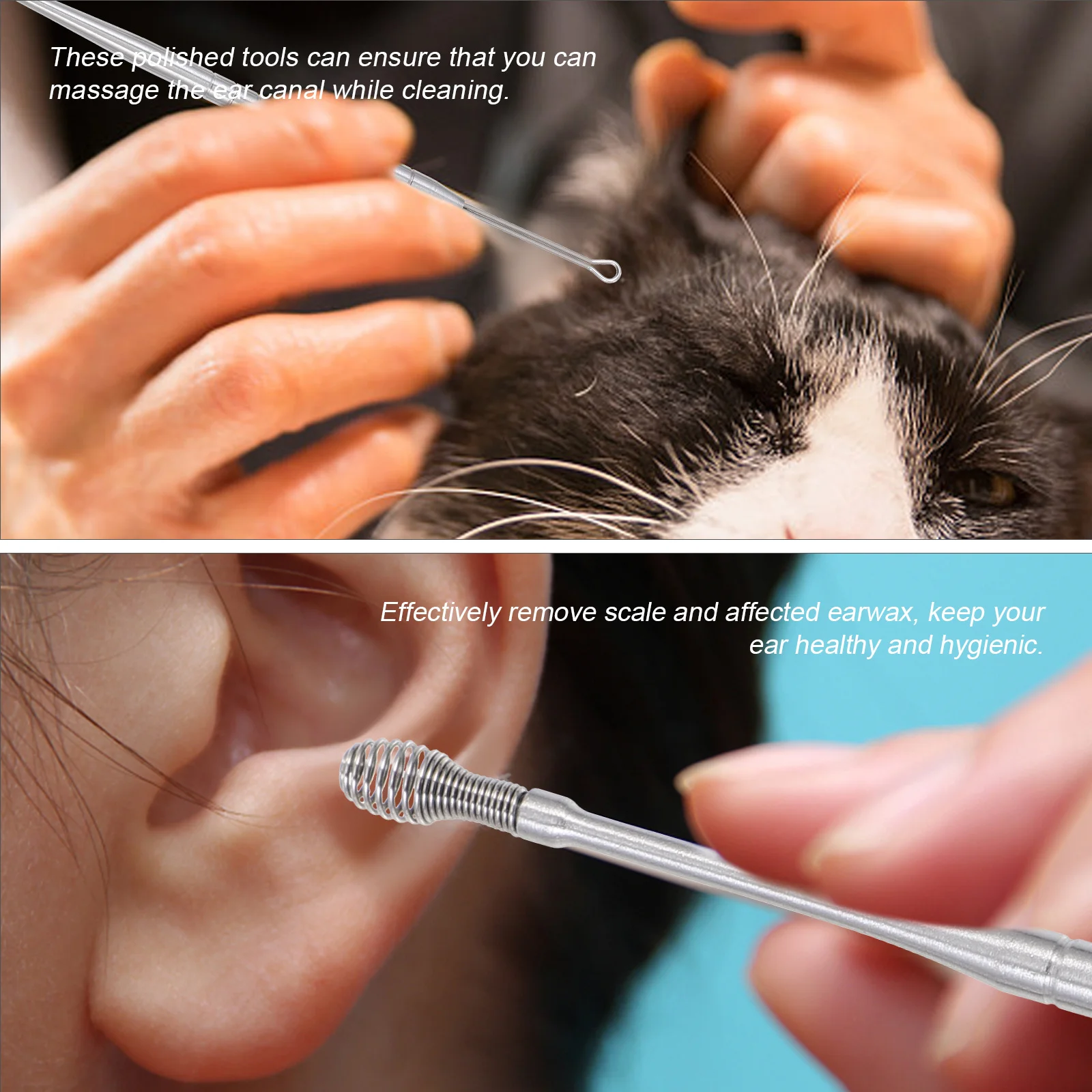 مجموعة واحدة من أدوات إزالة شمع الأذن، أعواد دائرية مريحة مناسبة للمنزل والسفر، أداة إزالة شمع الأذن، مجارف إزالة شمع الأذن #4