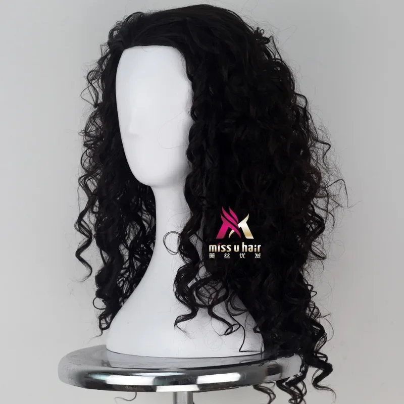 Movie Moana Prince men Maui wig Black Fluffy Long Hair Cosplay Curly Wig with Hair net Maui costumes +wig cap&J1