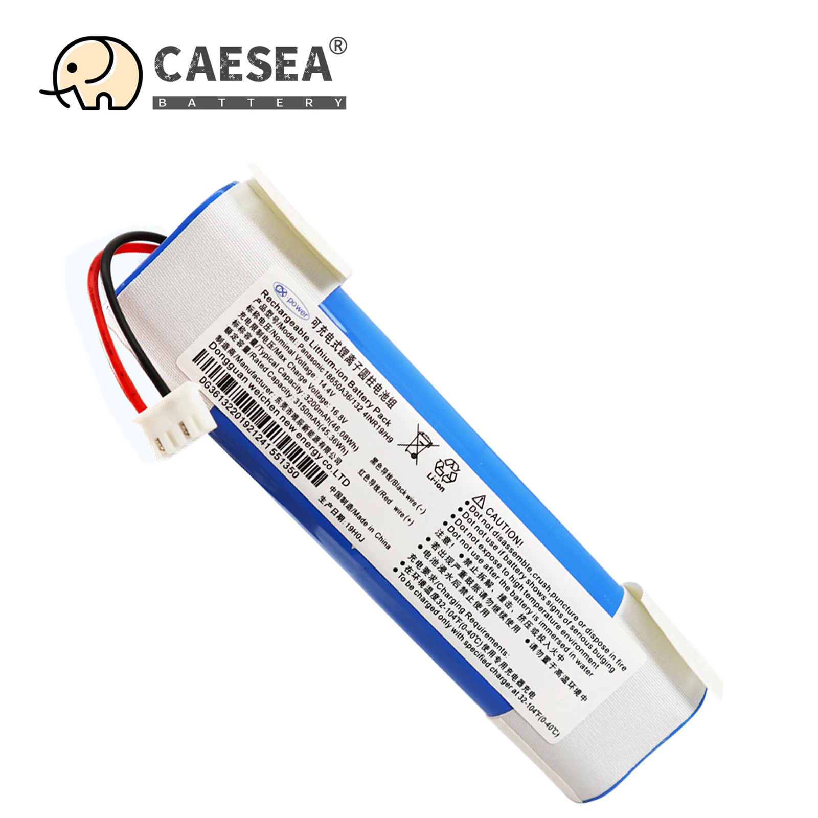 

CAESEA 14.4V 2600mAh Battery for Ecovacs Robot Vacuum Cleaner Sweeper DK33 DK35 DJ35 DJ36 DN55 DN56 DN520 Replacement Li-ion