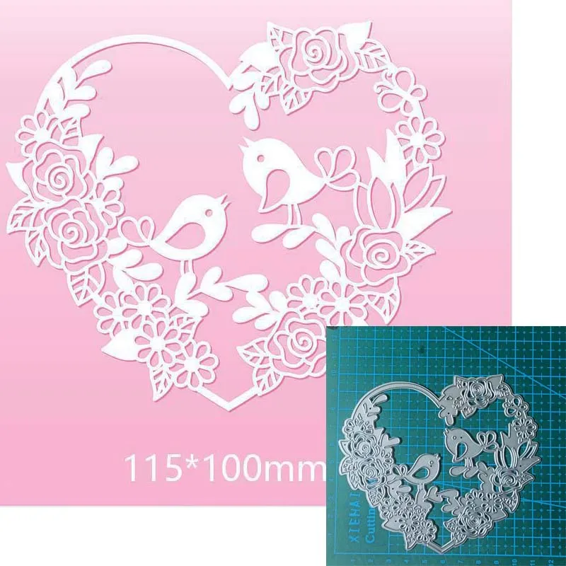 love heart bird metal cutting dies mold Scrapbooking decoration paper craft knife mould blade punch template Embossing stencils