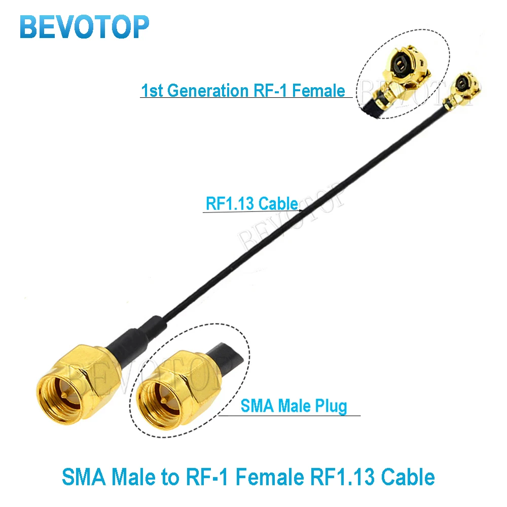 2PCS IPX to SMA Connector Cable SMA Male to uFL/u.FL/IPX-1 Female RF1.13 RF Coaxial WIFI Antenna Pigtail Extension Cable