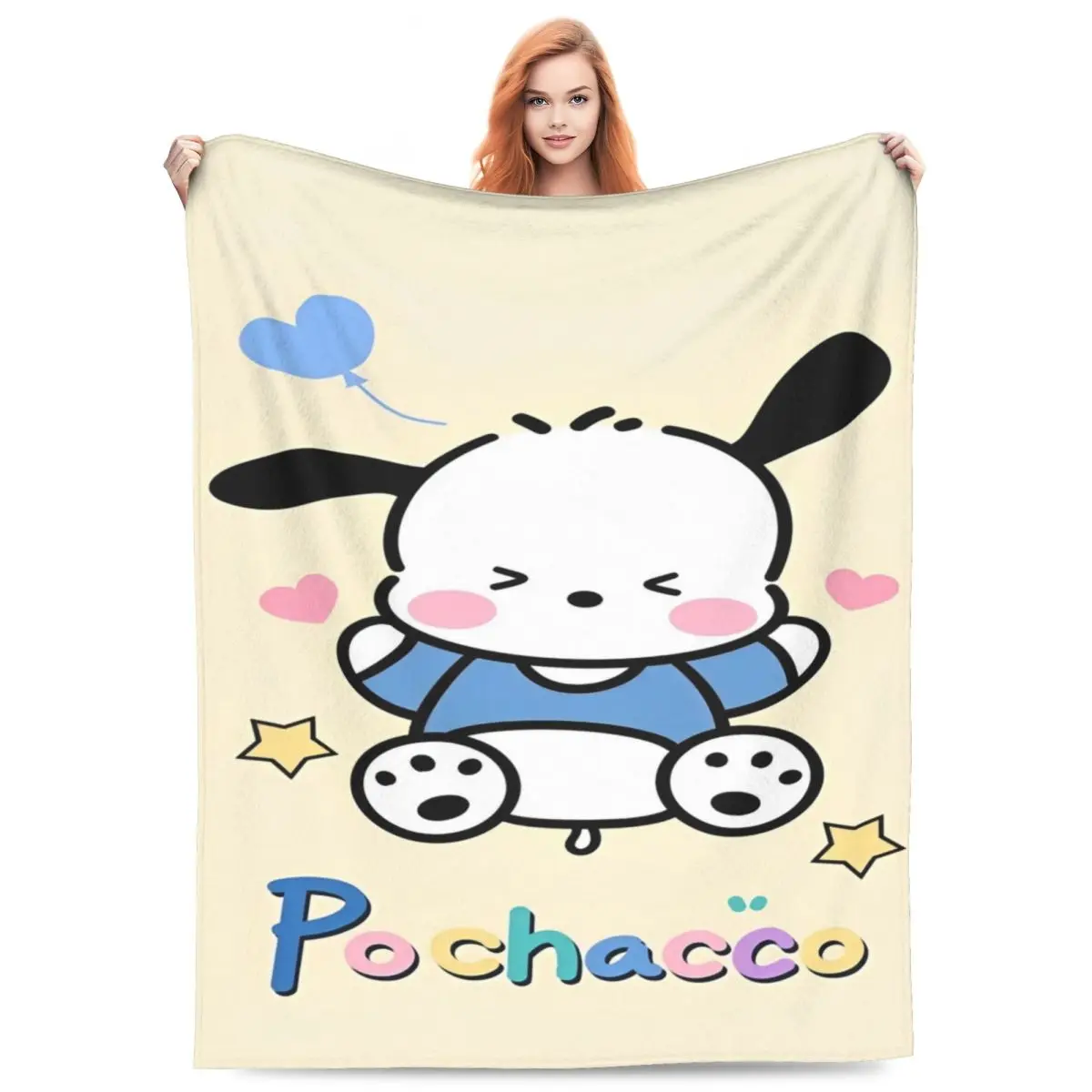 

Relax Pochacco Sanrio Blanket Merch Home Decorative Throws And Blankets Super Warm Flannel for Travel