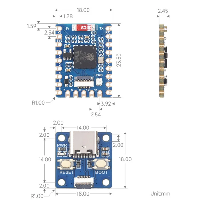 Nieuw! !ESP32-S3-Tiny Development Board Bluetooth LE+2.4 Ghz Wi-Fi Gebaseerd op ESP32-S3FH4R2 ESP32-S3 Mini Development Board
